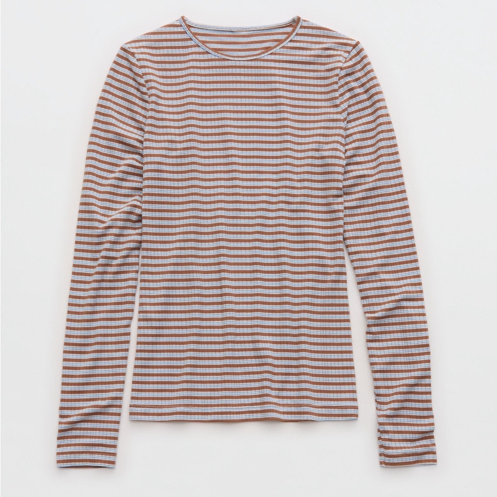 Aerie Superchill Modal Striped Long Sleeve Top